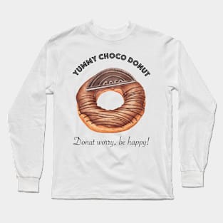 Yummy Choco Donut Long Sleeve T-Shirt